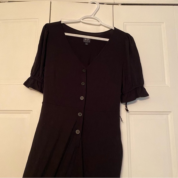 Gap Jumpsuit black button front jersey material stretchy - Picture 8 of 13